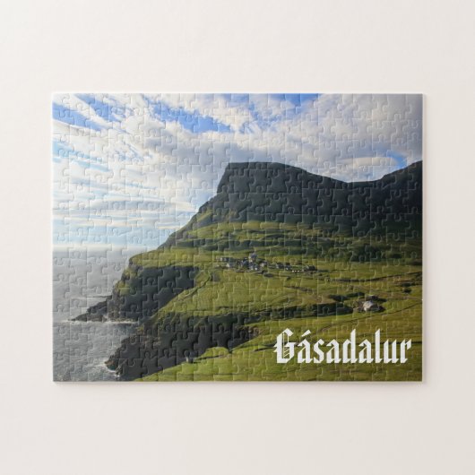 Faroese Dorf von Gásadalur: Puzzlespiel Puzzle (Horizontal)
