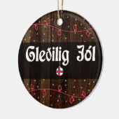 Faroese frohe Weihnachten, Gleðilig jól Rustic Sty Keramik Ornament (Links)