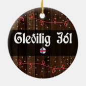 Faroese frohe Weihnachten, Gleðilig jól Rustic Sty Keramik Ornament (Hinten)