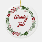 Faroese Frory Christmas Wreath, Gleðilig Jól Keramik Ornament (Hinten)