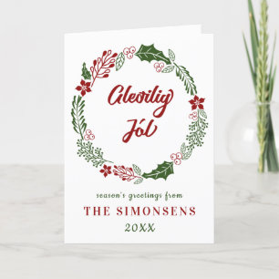 Faroese Merry Christmas, Gleðilig Jól, Custom Feiertagskarte
