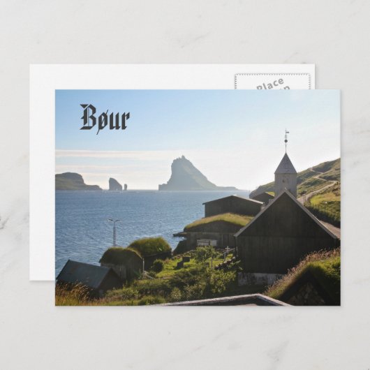 Faroese Village Bøur: Postkarte (Vorne/Hinten)