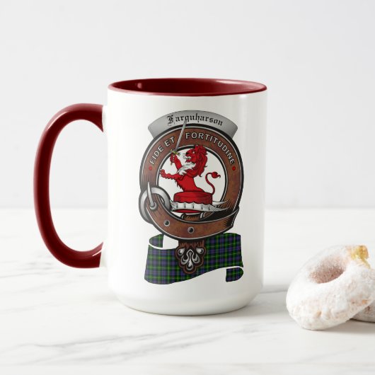 Farquharson Clan Abzeichen Combo 15oz Tasse (Mit Donut)