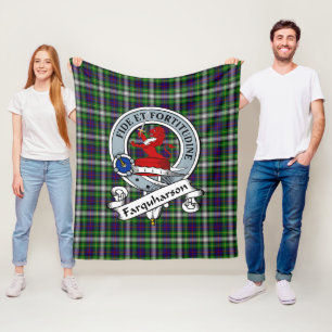 Farquharson Clan Abzeichen Tartan Kariert Fleecedecke