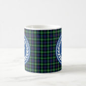 Farquharson-Clan Hellblauer Tartan-Monogramm Kaffeetasse (Mittel)