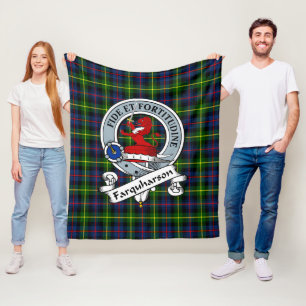 Farquharson Modern Clan Abzeichen Tartan Kariert Fleecedecke