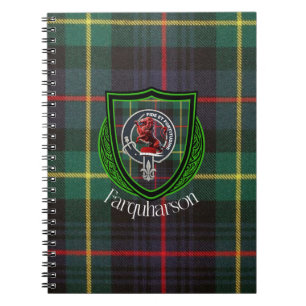 Farquharson schottischer Clan-Tartan und -Wappen Notizblock