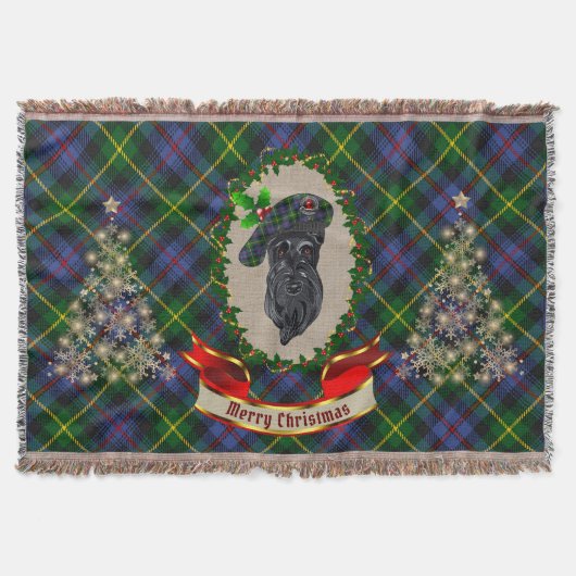 Farquharson Scottie Dog Christmas Throw Blanket Decke (Vorderseite)