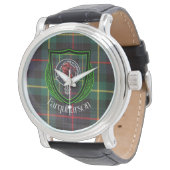 Farquharson Scottish Clan Tartan & Crest Armbanduhr (Schrägansicht)