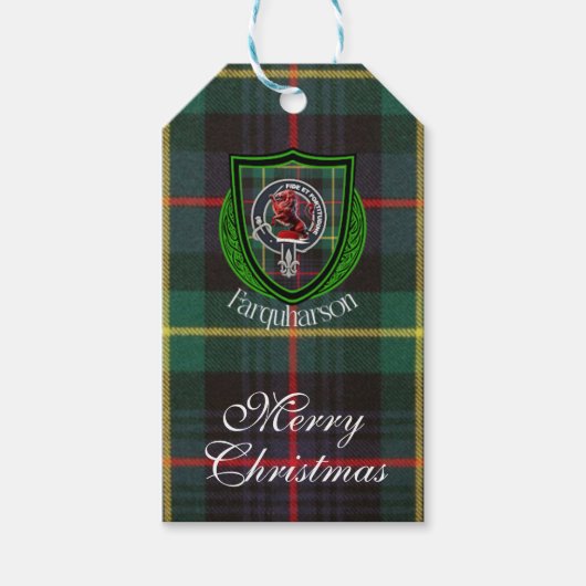 Farquharson Scottish Clan Tartan & Crest Geschenkanhänger (Vorderseite)