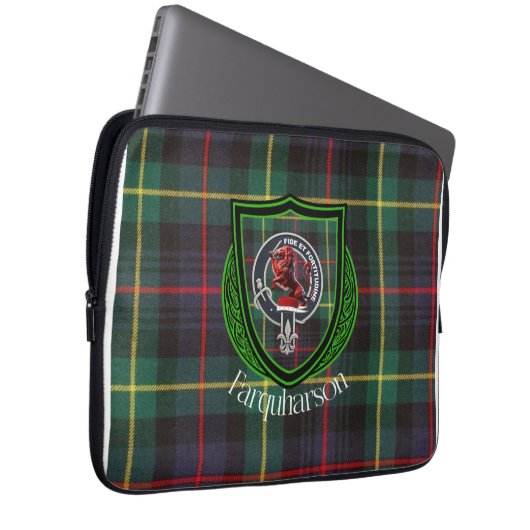 Farquharson Scottish Clan Tartan & Crest Laptopschutzhülle (Vorne Rechts)