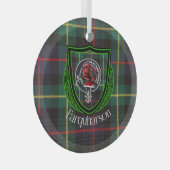 Farquharson Scottish Clan Tartan & Crest Ornament Aus Glas (Vorderseite Rechts)