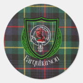 Farquharson Scottish Clan Tartan & Crest Runder Aufkleber (Vorderseite)