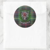 Farquharson Scottish Clan Tartan & Crest Runder Aufkleber (Tasche)