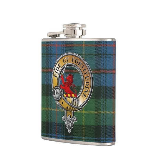 Farquharson Tartan & Abzeichen Flachmann (Links)