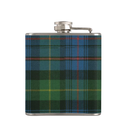 Farquharson Tartan & Abzeichen Flachmann (Rückseite)