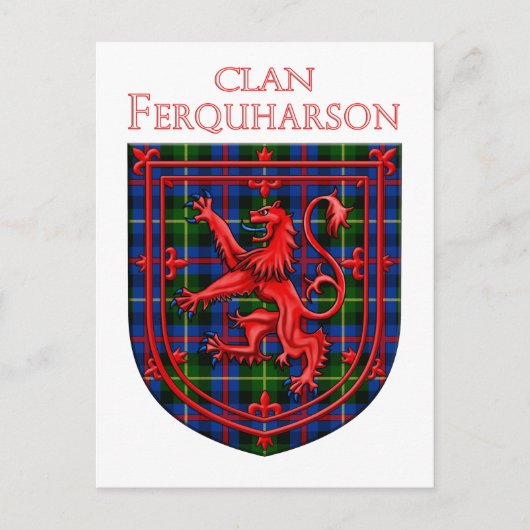 Farquharson Tartan Scottish Kariert Lion Rampant Postkarte (Vorderseite)