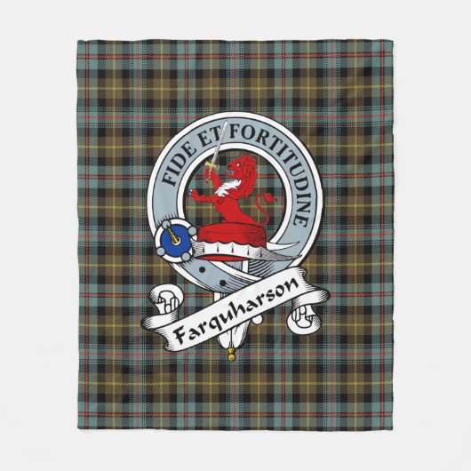 Farquharson Weathered Clan Abzeichen Tartan Karier Fleecedecke (Vorderseite)