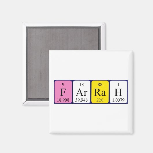 Farrah Periodenmagnet Magnet (Vorderseite/Rückseite)