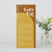 FARRAH Retro 70er Rust Lasse Arch Menu Card essen Menükarte (Stehend Vorderseite)
