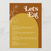 FARRAH Retro 70er Rust Lasse Arch Menu Card essen Menükarte (Vorderseite)