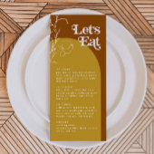 FARRAH Retro 70er Rust Lasse Arch Menu Card essen Menükarte