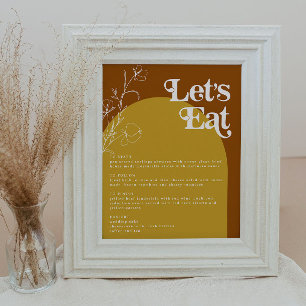 FARRAH Retro 70er Rust Lasse Arch Menu essen Poster