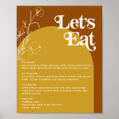 FARRAH Retro 70er Rust Lasse Arch Menu essen Poster (Vorne)