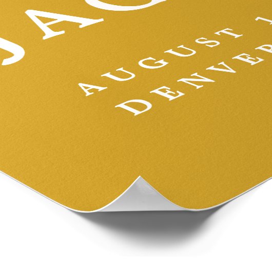 FARRAH Retro 70er Rust Mustard Arch Wedding Willko Poster (Ecke)