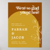 FARRAH Retro 70er Rust Mustard Arch Wedding Willko Poster (Vorne)