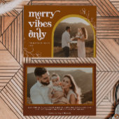 FARRAH Retro 70's Merry Vibes Arch Foto Weihnachte Einladung