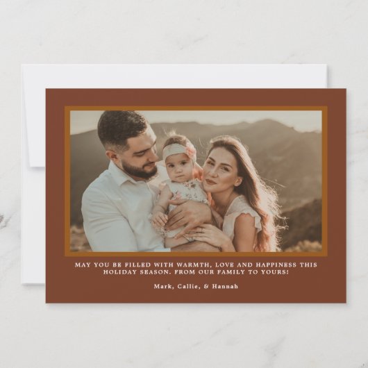 FARRAH Retro 70's Merry Vibes Arch Foto Weihnachte Einladung (Rückseite)