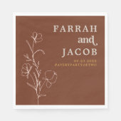 FARRAH Retro-Foto der 70er Jahre mit Rostflorenbog Serviette (Vorderseite)