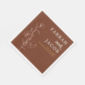 FARRAH Retro-Foto der 70er Jahre mit Rostflorenbog Serviette (Ecke)