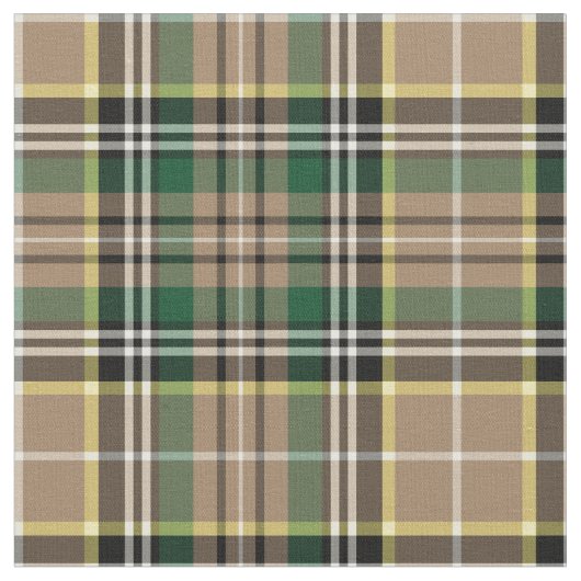 Farrell Tartan Pattern Tan Irish Kariert Stoff (Nahaufnahme)