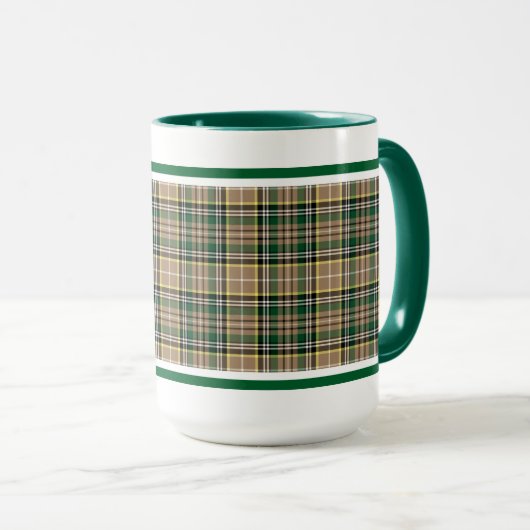 Farrell Tartan Pattern Tan Irish Kariert Tasse (VorderseiteRechts)