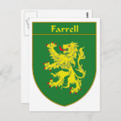 Farrell-Wappen/Familienwappen Postkarte (Vorne/Hinten)