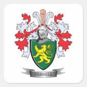 Farrell-Wappen Quadratischer Aufkleber (Vorderseite)