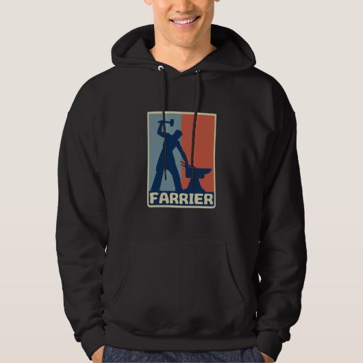 Farrier Anvil Retro Vintage Silhouette Hoodie (Vorderseite)