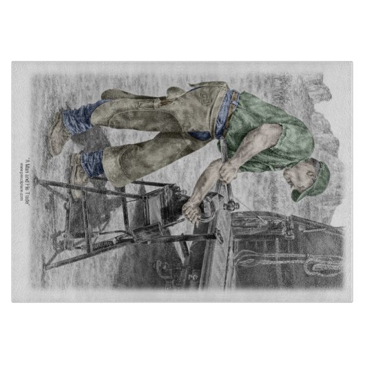 Farrier Blacksmith mit Anvil Schneidebrett (Vorderseite)