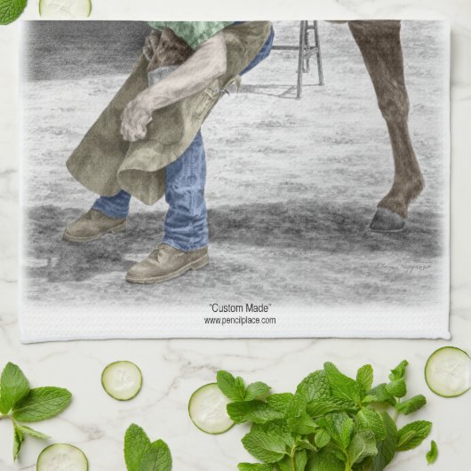 Farrier Blacksmith Shoeing Horse Geschirrtuch (Gefaltet)