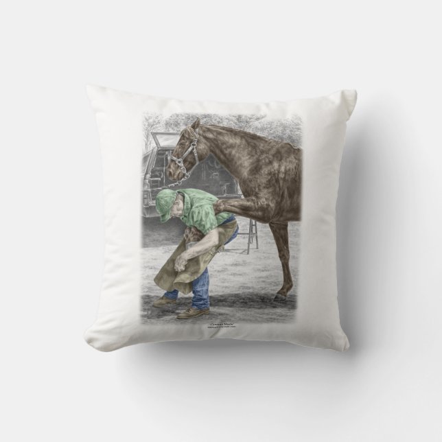 Farrier Blacksmith Shoeing Horse Kissen (Vorderseite)