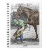 Farrier Blacksmith Shoeing Horse Notizblock (Vorderseite)