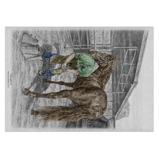 Farrier Blacksmith Shoeing Horse Schneidebrett (Vorderseite)