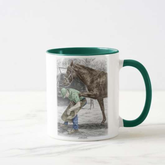 Farrier Blacksmith Shoeing Horse Tasse (Rechts)