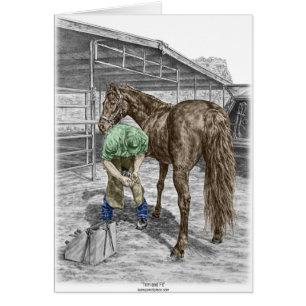 Farrier Blacksmith Trimming Horse Hoof