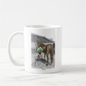 Farrier Blacksmith Trimming Horse Hoof Kaffeetasse (Links)