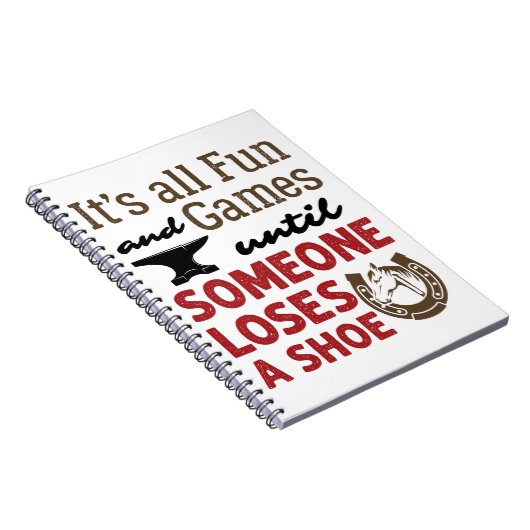 Farrier Fun and Games bis jemand einen Shoe verlie Notizblock (Rechte Seite)