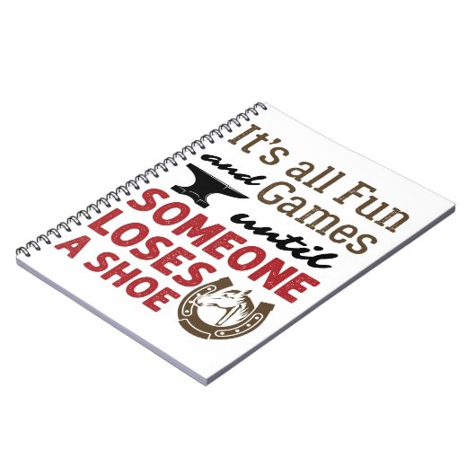 Farrier Fun and Games bis jemand einen Shoe verlie Notizblock (Linke Seite)