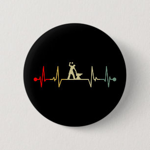 Farrier Heartbeat Design Vintag Button